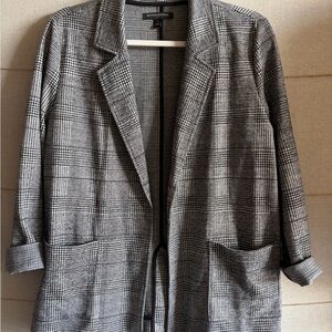 Banana Republic Knit unlined Black and White Check Blazer